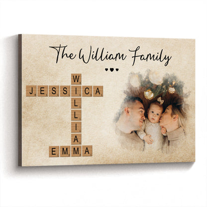 Personalized Customized Celebrate Christmas With Crossword Canvas / Poster - Custom Gifts For Family Members