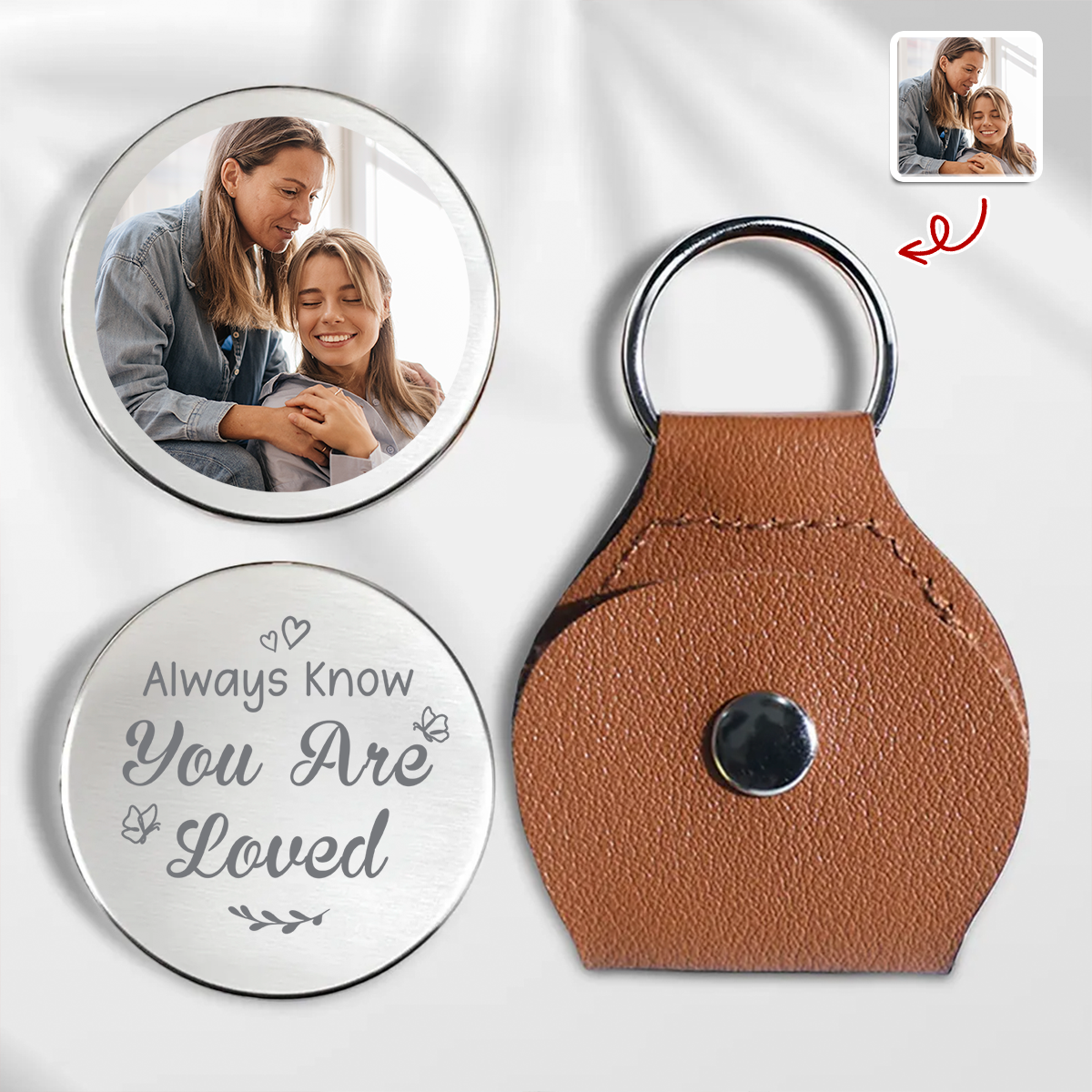 Custom Photo  - Always Know You Are Loved - Personalized Pocket Hug