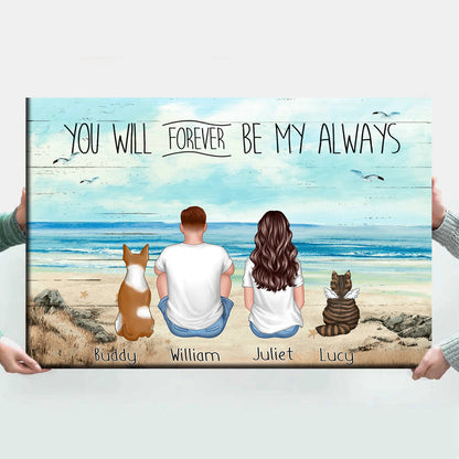 Custom 'Life We Loved' Beach Canvas for Couples & Pet Memorial For Loved One