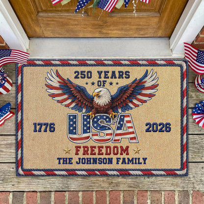 USA 250 Anniversary - Personalized Family Name Doormat