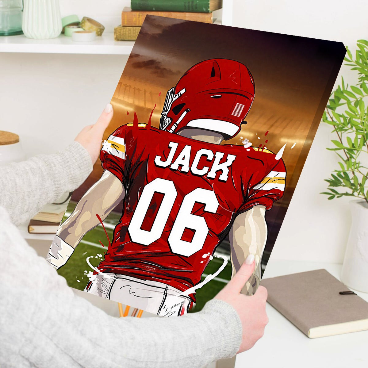 Personalized Favorite Football Player Poster / Canvas - Custom Gift for Athletes