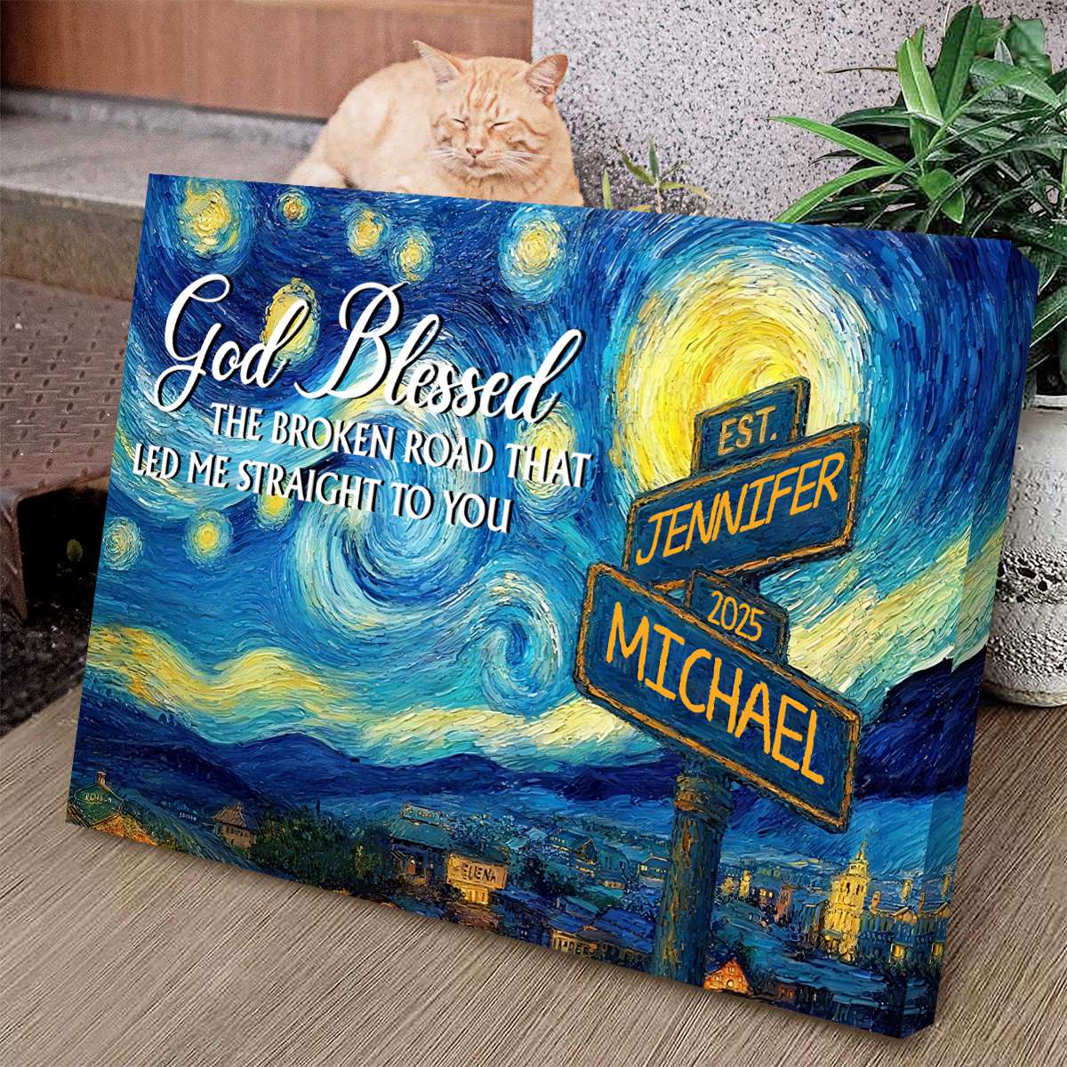 “The Path to Us” - Personalized Road Sign Couples Canvas / Poster