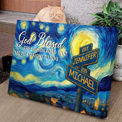 “The Path to Us” - Personalized Road Sign Couples Canvas / Poster