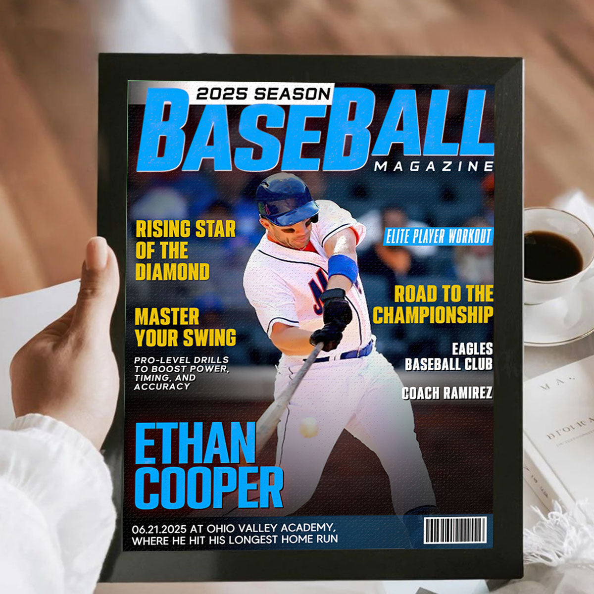 Personalized Baseball Magazine Cover - “Player of the Year” Custom Sports Poster / Canvas