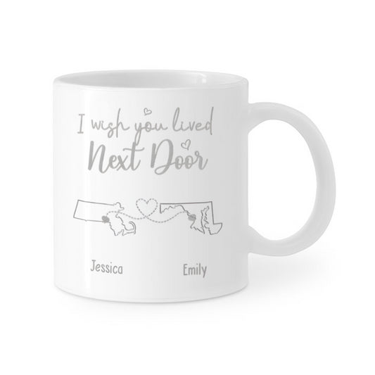 “Heartstrings Across States” - Personalized Mug for Long-Distance Connections