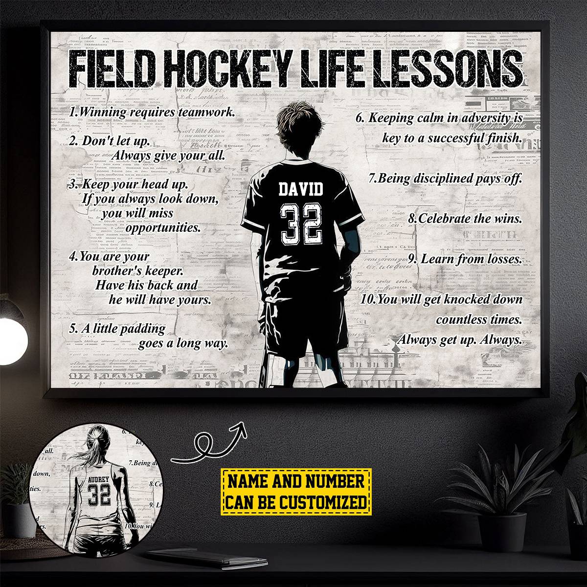 Personalized Field Hockey Life Lessons Poster / Canvas - Gift For Field Hockey Lovers & Players