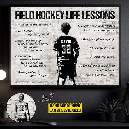 Personalized Field Hockey Life Lessons Poster / Canvas - Gift For Field Hockey Lovers & Players