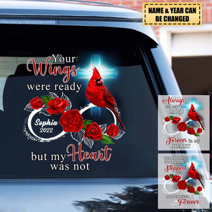 Personalized Cardinal Rose Decal - “Infinite Love” Memorial Gift for Family Loss