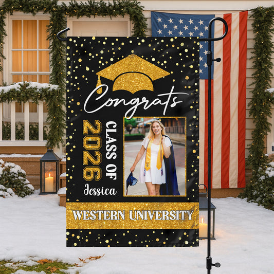 Custom Photo Class of 2026 Graduation Garden Flag | Congratulations Gift