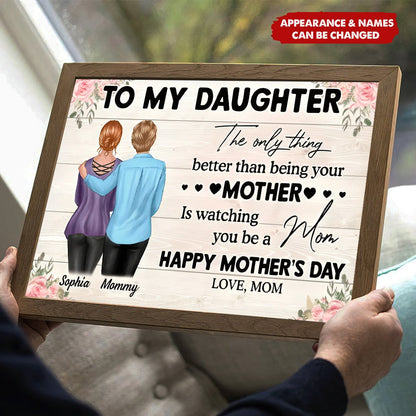 Personalized Canvas for Daughter from Mom: "Watching You Be A Mom"