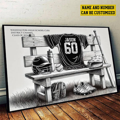 Custom Baseball Team Canvas personalization view for Son/Grandson