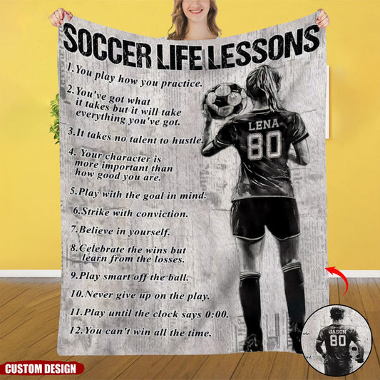 Personalized Motivational Soccer Blanket - Gift For Soccer Lovers