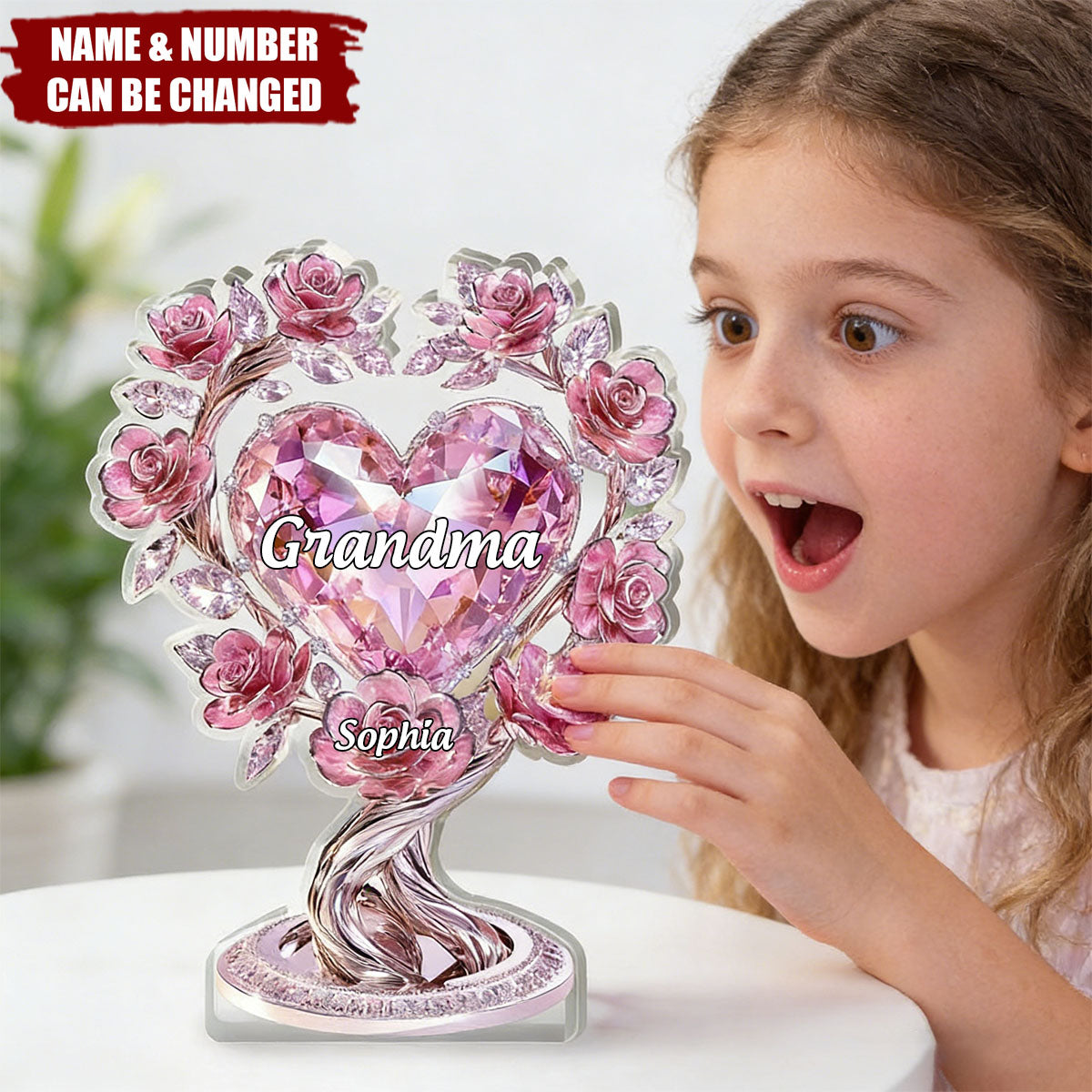 Grandma Roots of Love - Personalized Custom Shaped Acrylic Plaque