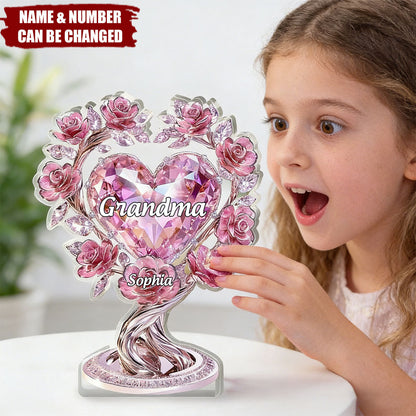 Grandma Roots of Love - Personalized Custom Shaped Acrylic Plaque