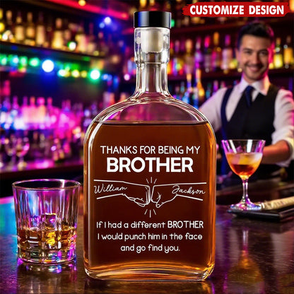 Personalized Brother Whiskey Decanter personalization view for Brother