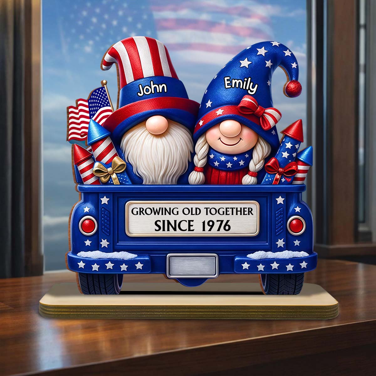 “Growing Old Together” Personalized Wood Plaque - Anniversary Gift for Couple