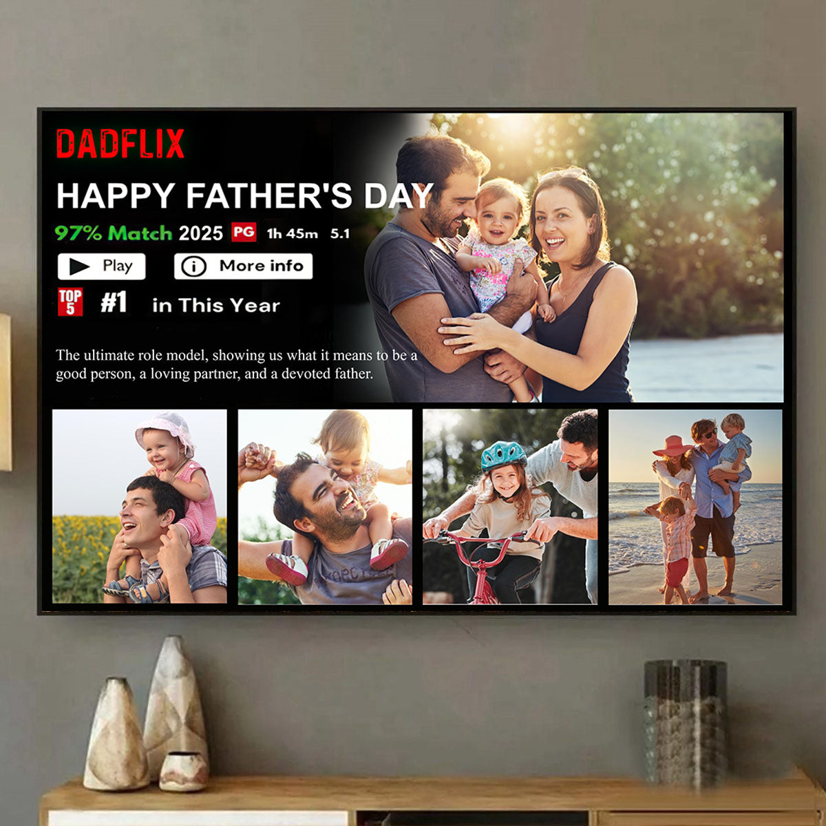 Personalized Dadflix Movie Canvas / Poster - Father’s Day Gift for Dad