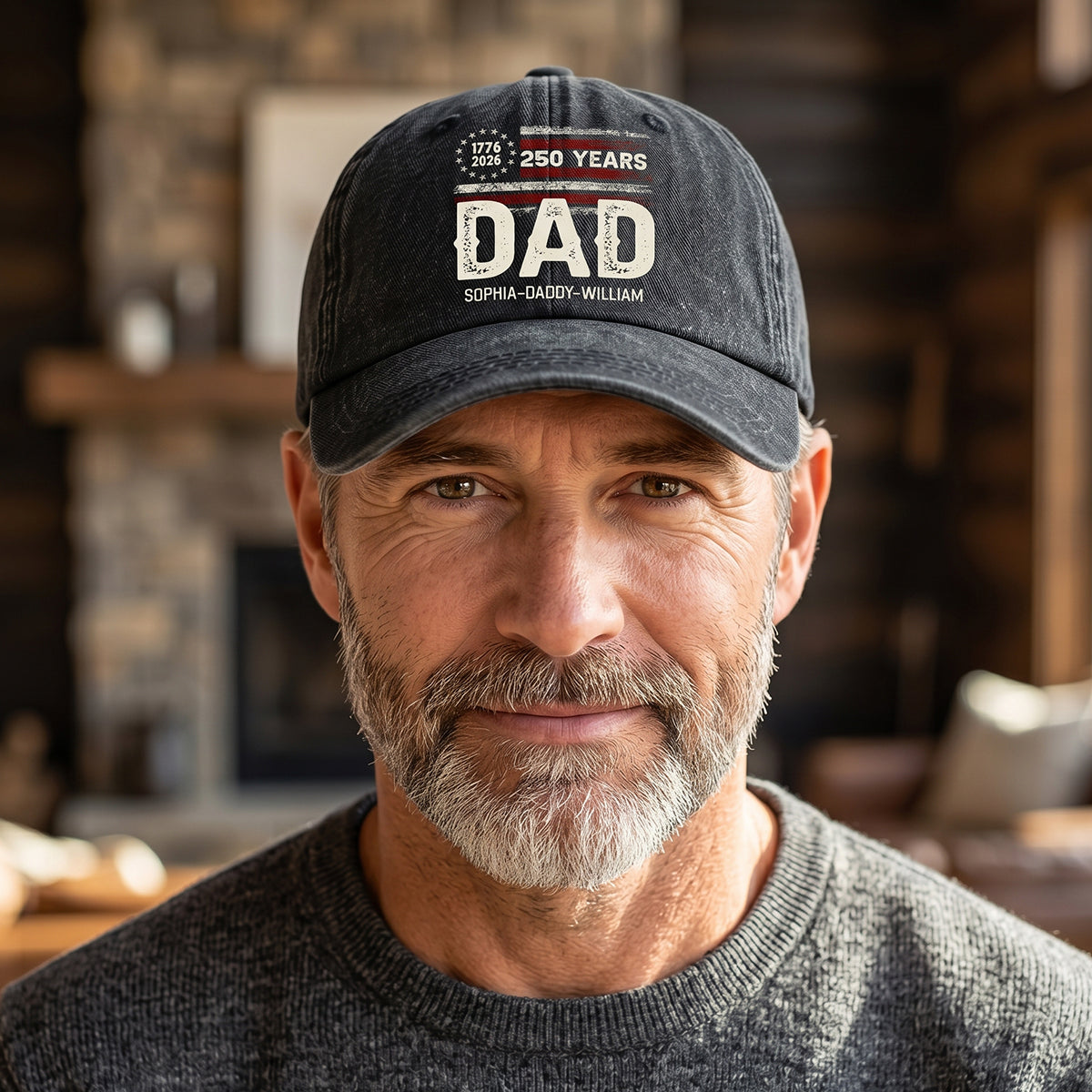 Personalized Dad Baseball Hat personalization view for Dad