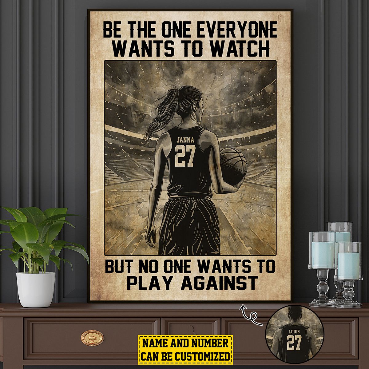 Personalized Basketball Poster / Canvas - Gift For Basketball Lovers