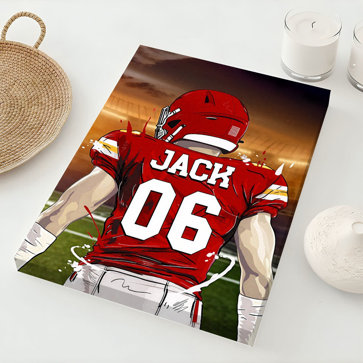 Personalized Favorite Football Player Poster / Canvas - Custom Gift for Athletes