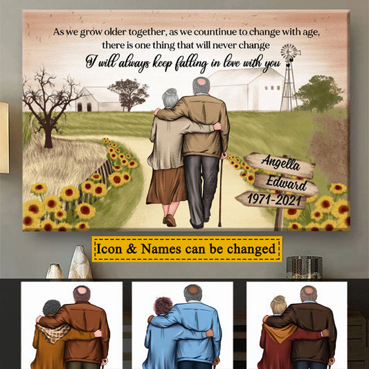 Heartfelt Personalized 'Falling in Love With You' Canvas for Couples