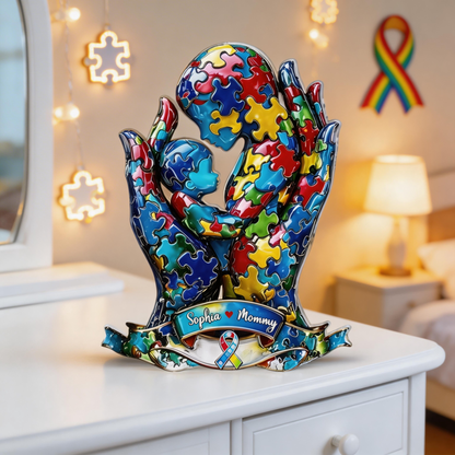 “Mom and Son Awareness” Personalized Acrylic Plaque - Unique Gift for Autism Mom