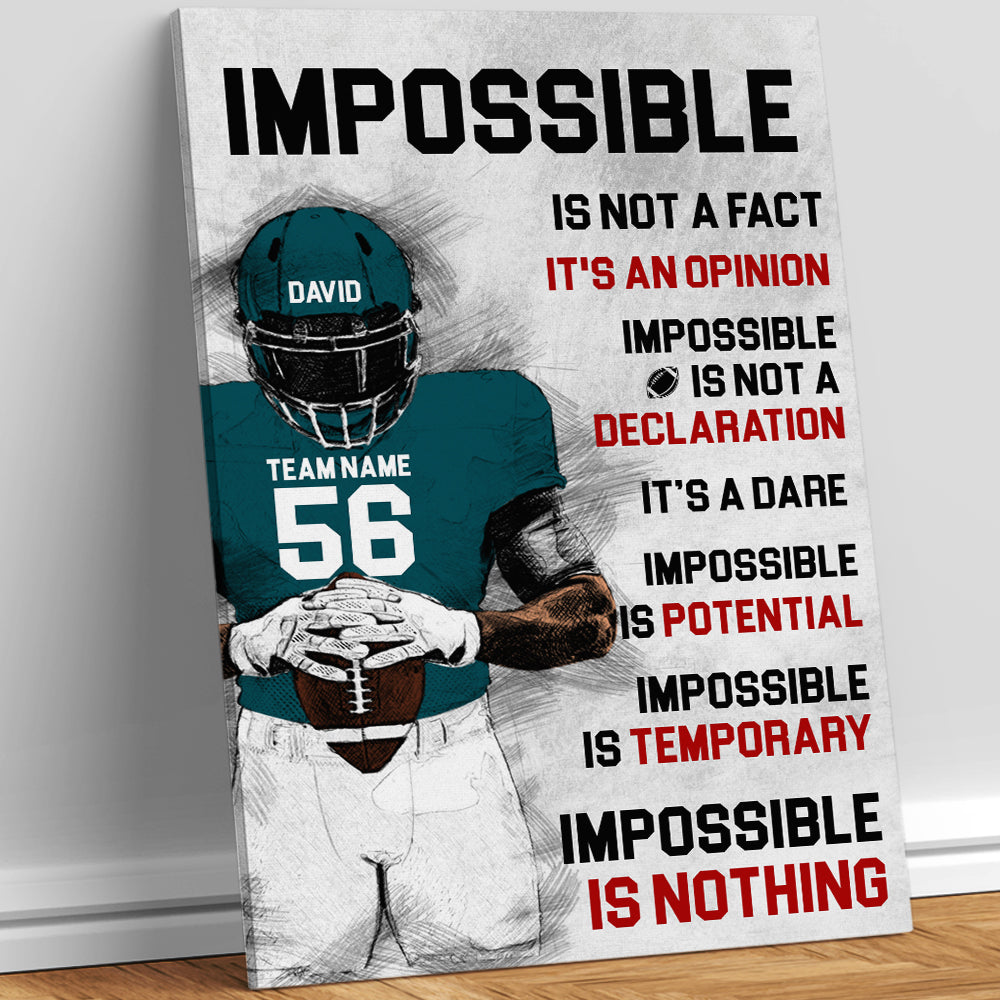 Personalized Football Canvas / Poster - Custom Gift for Football Fans