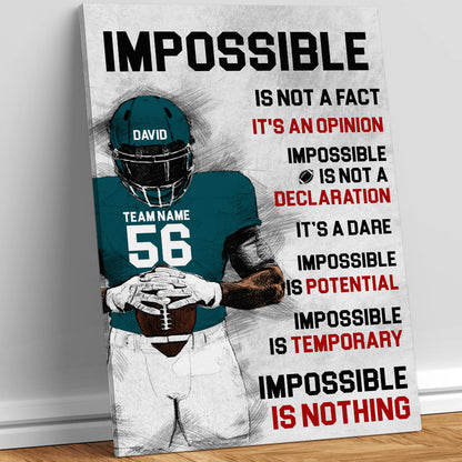 Personalized Football Canvas / Poster - Custom Gift for Football Fans