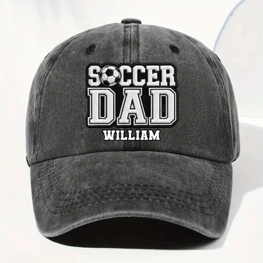 Soccer Dad - Personalized Custom Washed Denim Cap