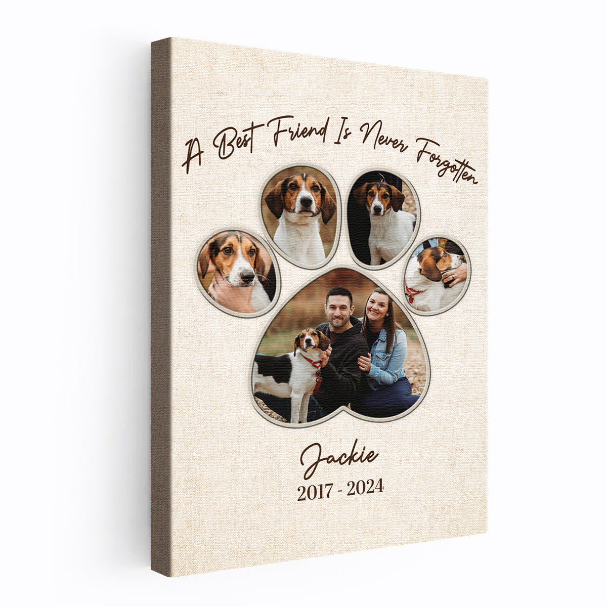 Personalized Custom Pet Photo “A Best Friend Is Never Forgetten” Canvas / Poster - Custom Gift For Pet Dog Memorial Loss