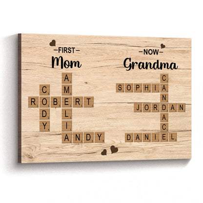 Personalized Customized Crossword Family Name Canvas / Poster - Custom Gift For Family Members