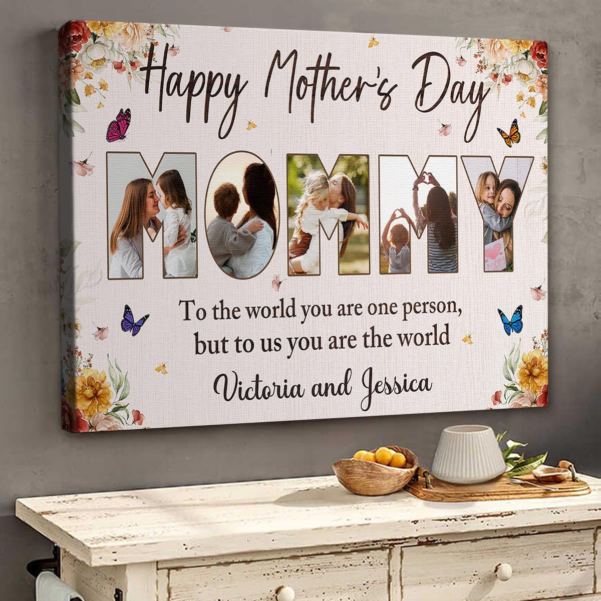 Happy Mother's Day - Personalized Customized Photo Canvas / Poster