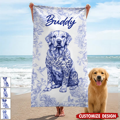 Personalized Dog Beach Towel - Summer Gift For Pet Lovers