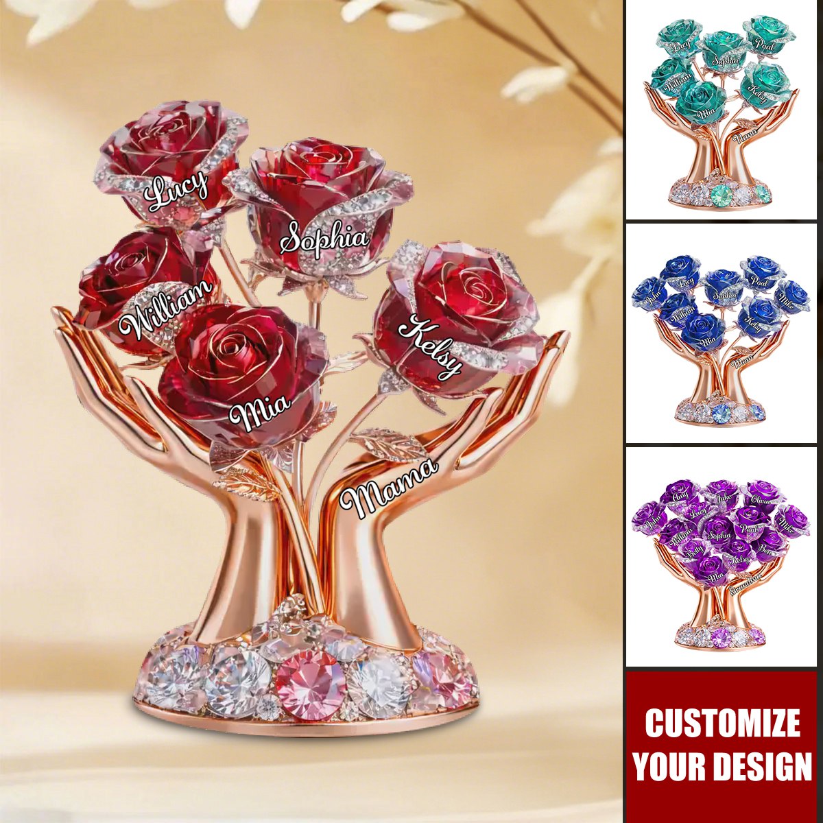 Personalized Rose Tree Acrylic Plaque: A Garden of Love for Mom