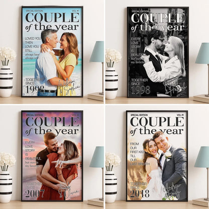 Personalized Custom Couple Photo Poster / Canvas - Anniversary Wedding Gifts For Husband And Wife