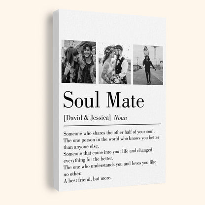 Personalized 'Soul Mate' Canvas: Definition Art for Couples & Anniversaries