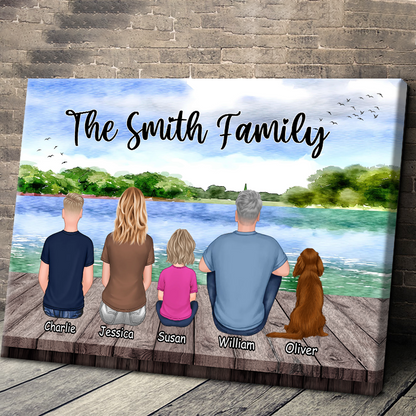 "The [Family Name] Family" Personalized Lakeside Canvas Art Gift