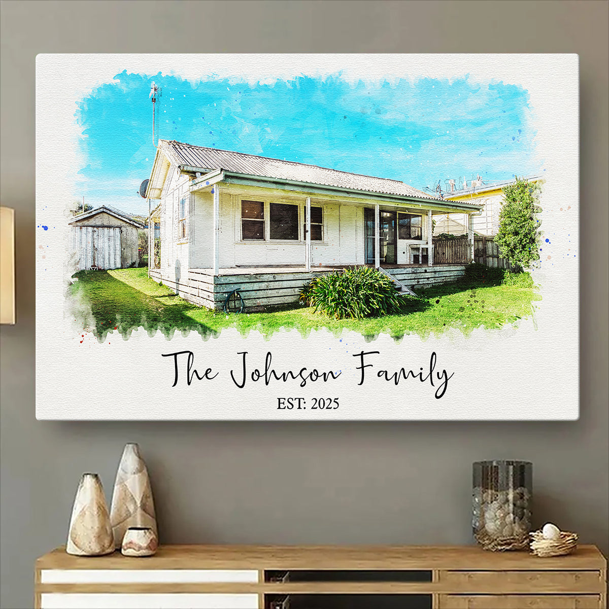 Personalized Customized Your Little Home Photo Canvas / Poster - Custom Gift For Family Members