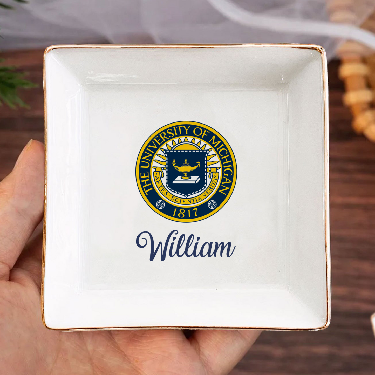 Custom School Logo Jewelry Dish - Personalized Graduation Gift for Class of 2026