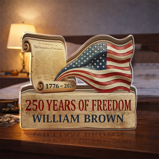 US 250 Years Of Freedom - Custom Name Acrylic Block Plaque