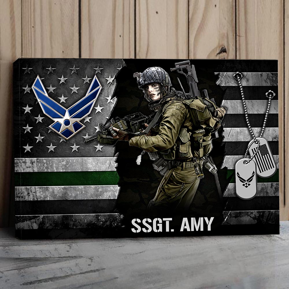 Custom Military Tribute Canvas / Poster: Personalized Wall Art for Veterans