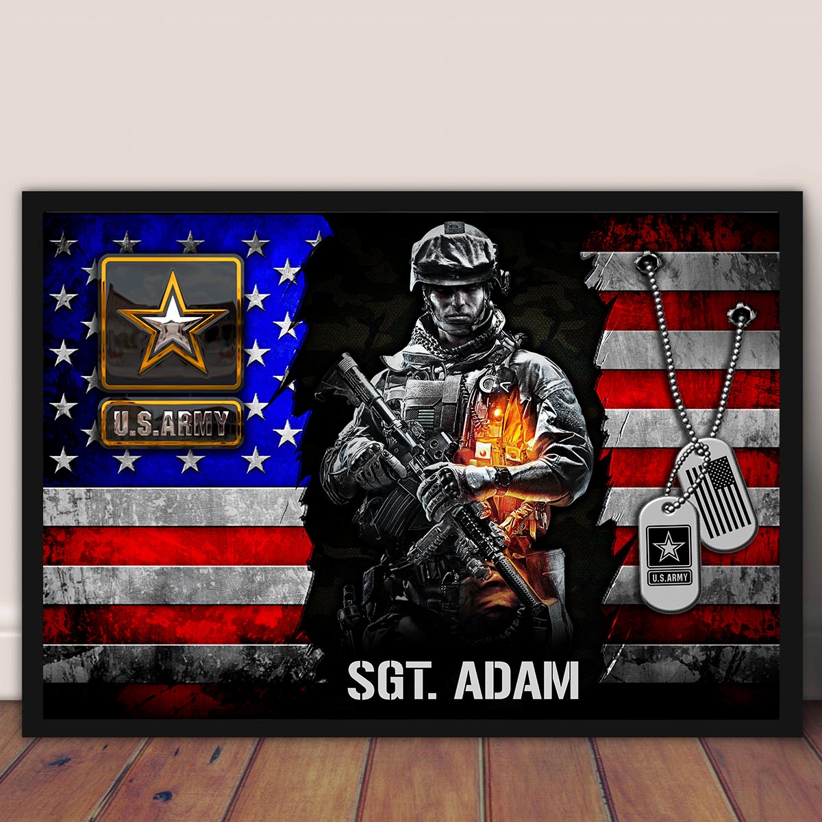Custom Military Tribute Canvas / Poster: Personalized Wall Art for Veterans