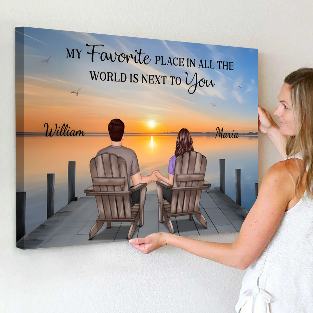 Personalized "My Favorite Place" Canvas - Romantic Gift for Couples
