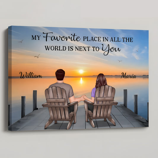 Personalized "My Favorite Place" Canvas - Romantic Gift for Couples