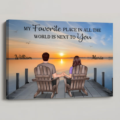 Personalized "My Favorite Place" Canvas - Romantic Gift for Couples