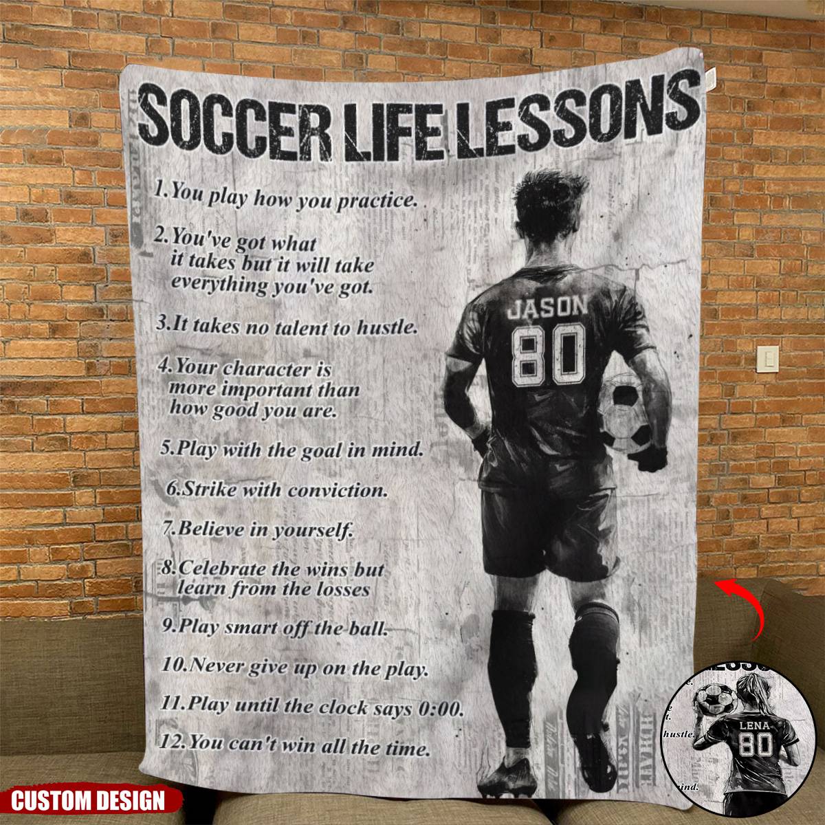 Personalized Motivational Soccer Blanket - Gift For Soccer Lovers
