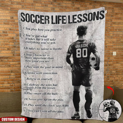 Personalized Motivational Soccer Blanket - Gift For Soccer Lovers