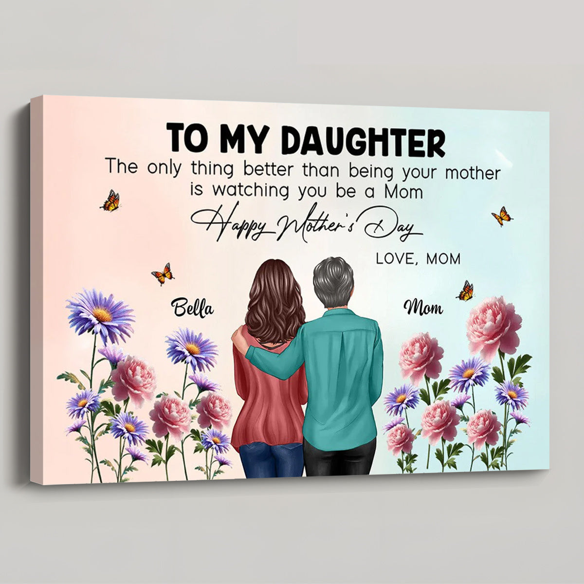 Personalized Canvas for Daughter: 'Watching You Be a Mom' Mother's Day Gift