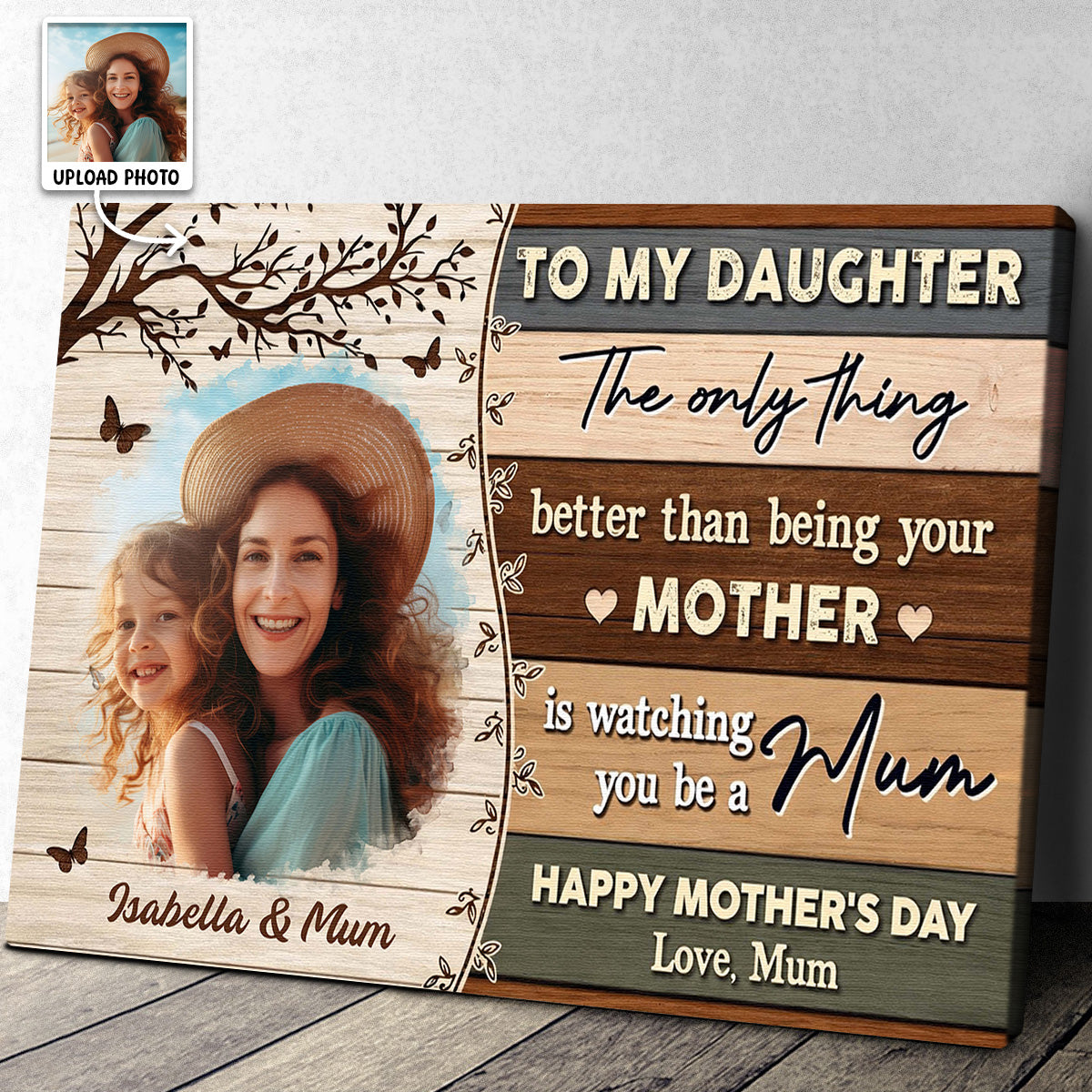 Personalized Canvas / Poster - Vintage Custom Photo Gift for Mother’s Day - Gift for Mom, Wife