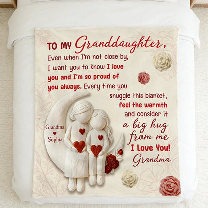 To My Granddaughter I Love You - Personalized Custom Blanket